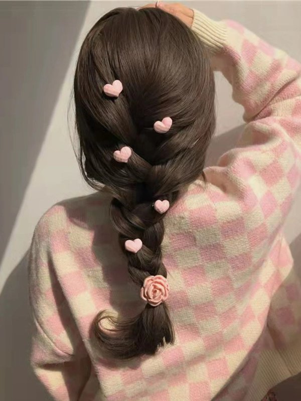 8pcs Flower & Heart Decor Hair Accessory