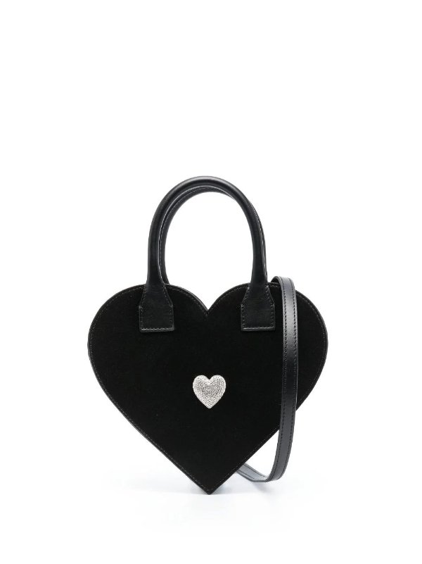 MACH & MACH Black Crystal-Embellished Heart Mini Bag | Browns