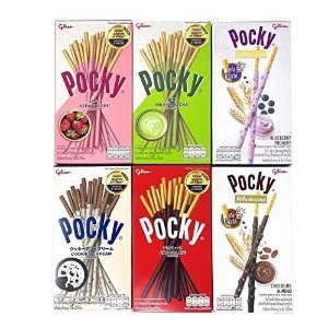 Glico Pocky 巧克力、草莓、抹茶等6种口味饼干棒8.84oz 6盒