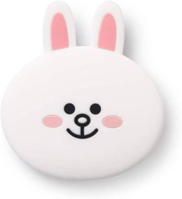 Friends CONY Character Face Cell Phone Socket Holder Stand, Compatible with iPhone, Android, and All Phones, White
