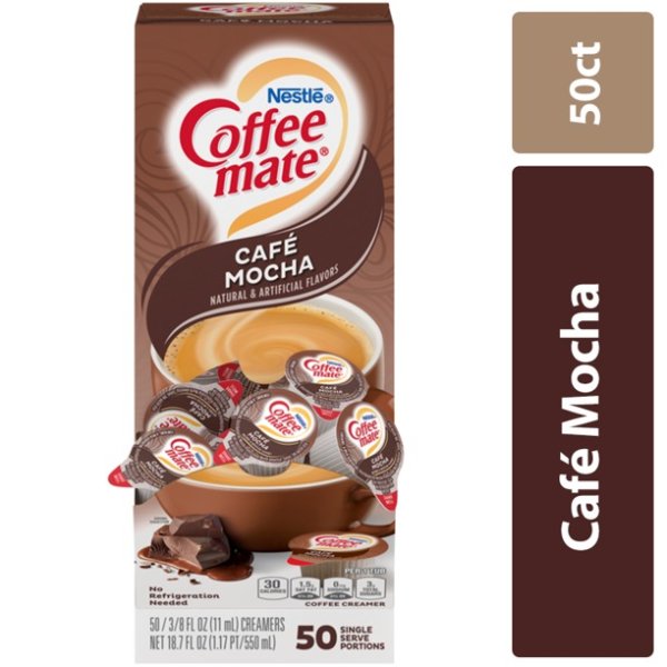 Coffee Mate Cafe Mocha Coffee Creamer Singles, 0.375 Fl Oz, 50 Ct