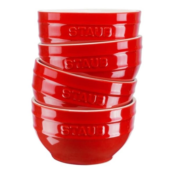 红色餐碗四件套