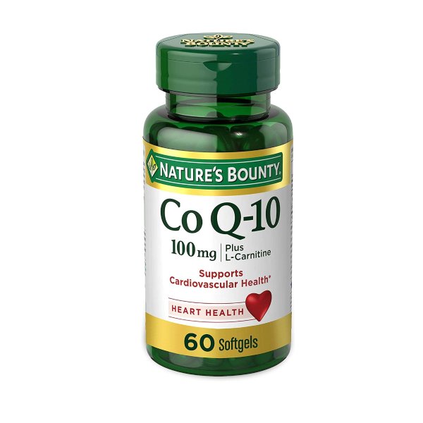 CoQ10 by Nature's Bounty, Dietary Supplement, Supports Heart Health, 100mg Plus L-Carnitine, 60 Softgels