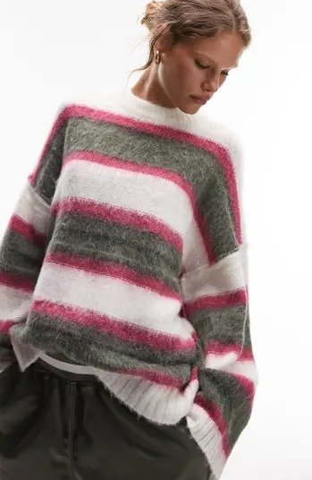 Oversize Mix Stripe Sweater