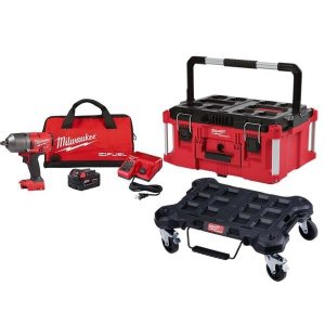 Milwaukee M18 FUEL 18- -Volt Lithium-Ion Brushless Cordless 1/2 in. Impact Wrench Kit Tool Box