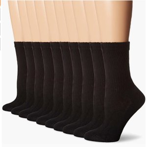 Hanes Women's 10-Pair Value Pack Crew Socks
