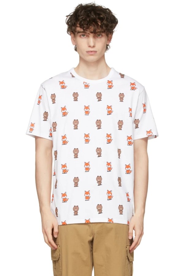 White LINE FRIENDS Edition All Over Print T-Shirt