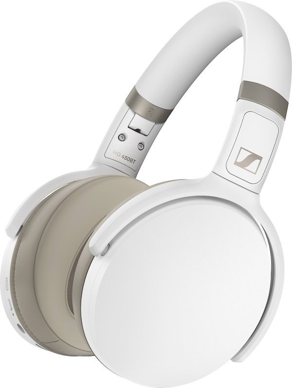 Sennheiser HD 450BT (White) Over-ear wireless noise-canceling headphones at Crutchfield