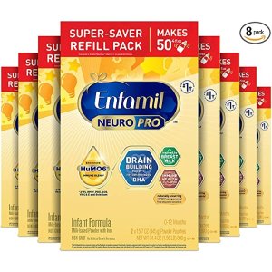 Enfamil随时补货，1-2个月发货NeuroPro 婴儿配方奶粉，31.4盎司*8