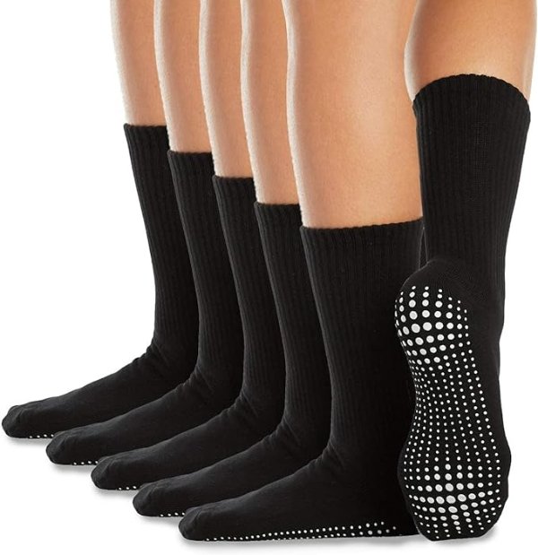 LA ACTIVE Non Slip Yoga Grip Socks - Barre Ballet Pilates Athletic Socks for Men and Women