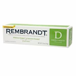Rembrandt Deeply White + Peroxide Whitening Toothpaste with Fluoride, Fresh Mint - 2.6 oz