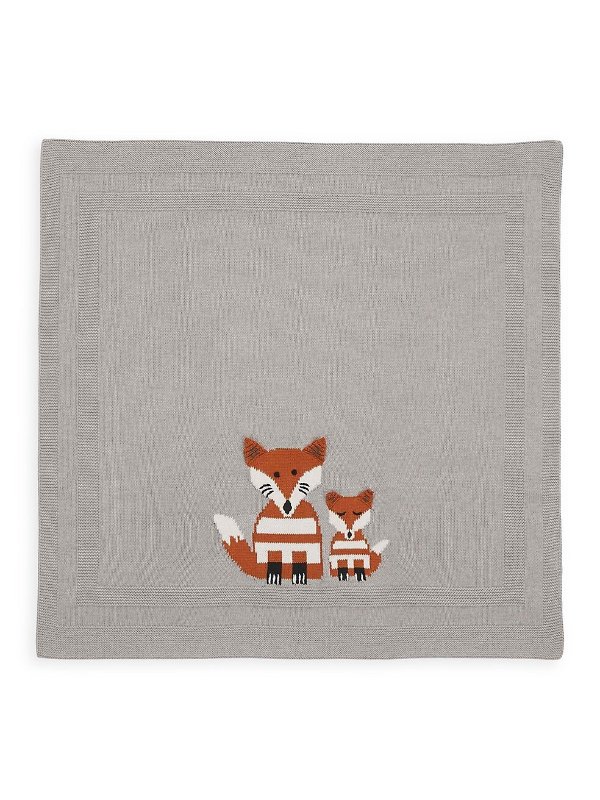 Baby Boy's Fox Intarsia Knit Blanket