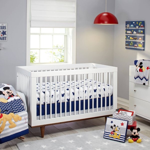 Let's Go Mickey II 4 Piece Crib Bedding Set