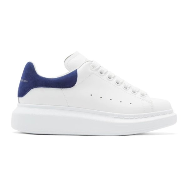 - White & Blue Oversized Sneakers