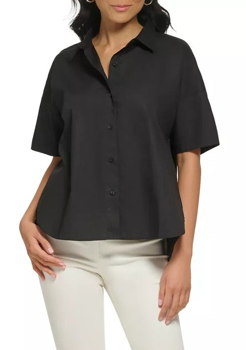 Women's Essential Short Sleeve Poplin Shirt