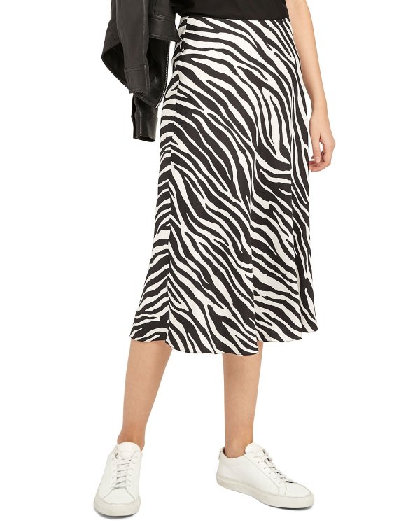 Modern Zebra Twill Slip Skirt