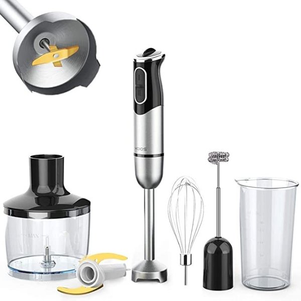 800W Immersion Hand Blender, Multifunctional 5-in-1 Low Noise Stick Mixer