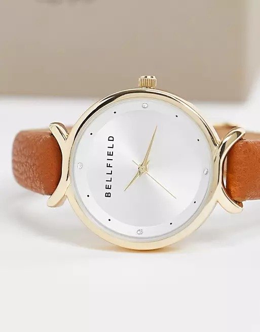 leather-look strap watch with cross over detail