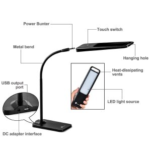 TaoTronics® Elune TT-DL03 LED Gooseneck Desk Lamp / Detachable Emergency Light Source 
