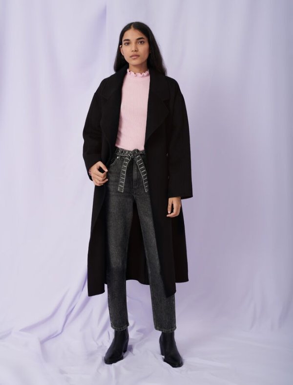 120GERRY Belted shearling coat