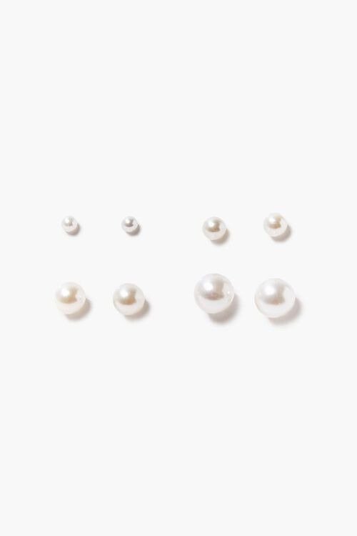 Faux Pearl Stud Earring Set