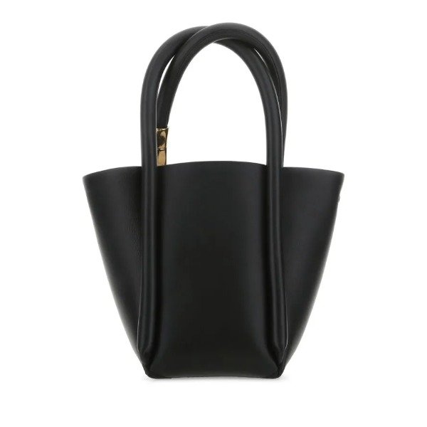 Black leather Lotus 12 handbag