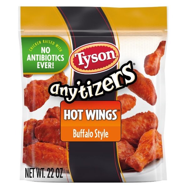 Any'tizers Bone-In Buffalo Chicken Hot Wings - Frozen - 22oz