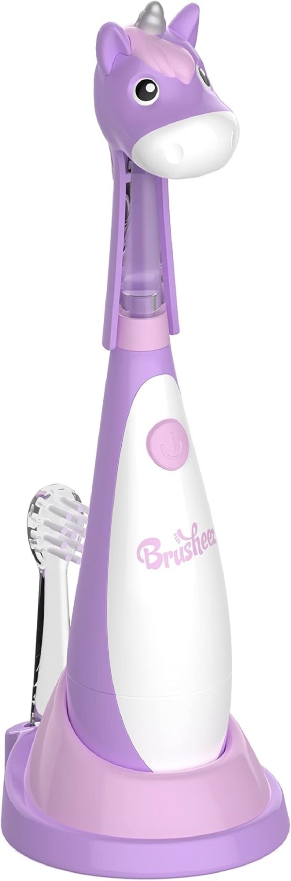 Little Toddlers Sonic Toothbrush - Safe & Gentle Toothbrush for Ages 1-3 with Built-in, Light-Up 2-Minute Timer, Extra Brush Head, & Storage Base for First-Time Brushers (Lucky The Unicorn)