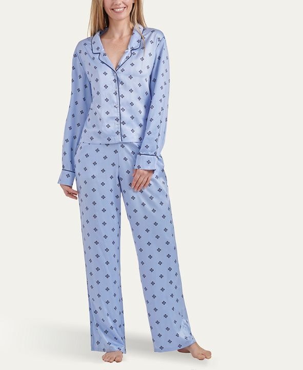 Women's Notch Collar Pajama Set, Online Only