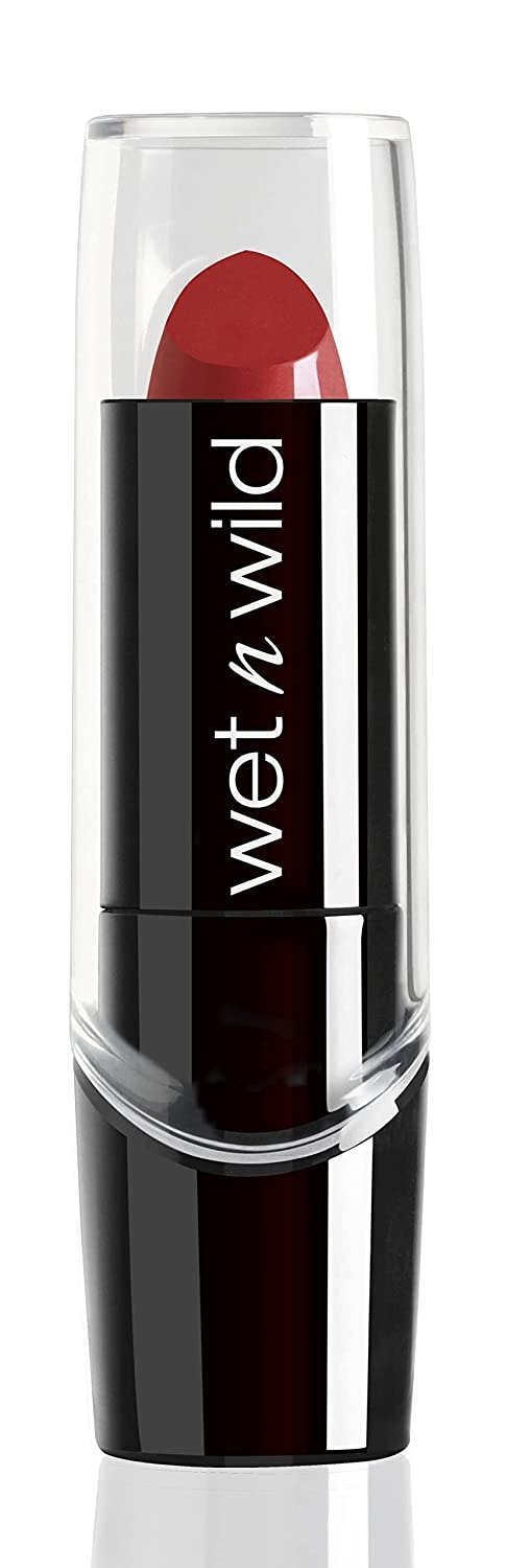 wet n wild Silk Finish Lipstick| Hydrating Lip Color| Rich Buildable Color| Raging Red Bull