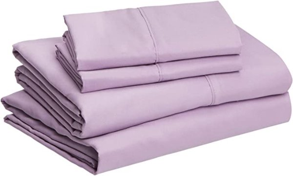 Lightweight Super Soft Easy Care Microfiber Bed Sheet Set with 16" Deep Pockets - Queen, Frosted Lavender