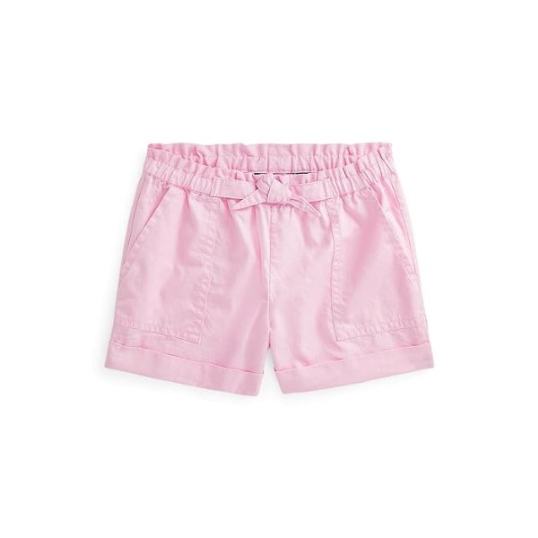 Cotton Twill Paperbag Shorts (Little Kids)
