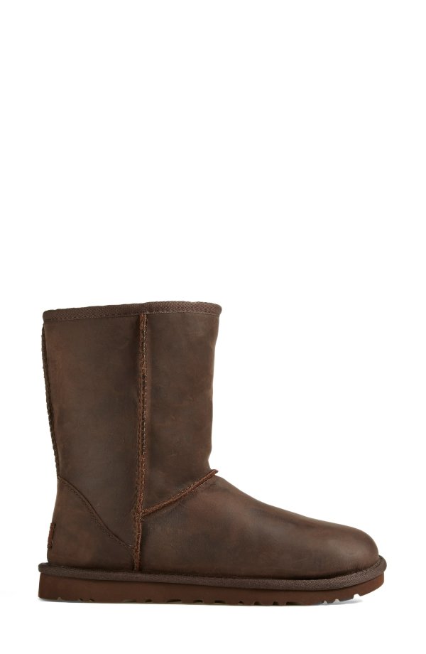 Classic Short Wool Lined Leather Boot