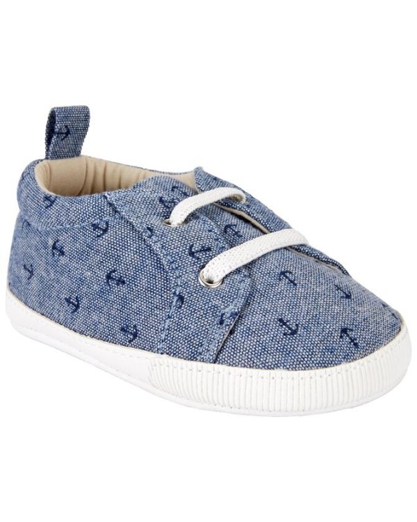 Baby Anchor Print Slip-On Soft Sneakers