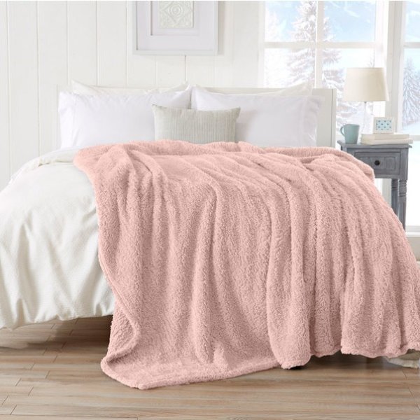 Cozy Sherpa-Style Stretch-Knit Ultra-Soft Blanket 