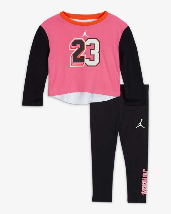 Jordan Baby (12-24M) Pink Pack Long Sleeve T-Shirt and Leggings Set. Nike.com