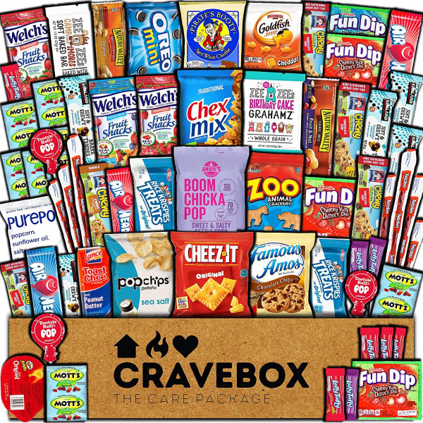 CraveBox Care Package (60 Count) Snacks Food