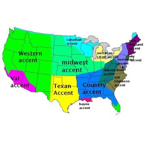 美国各地地区不同口音/用词差很多！