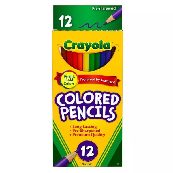 12ct Pre-Sharpened Colored Pencils