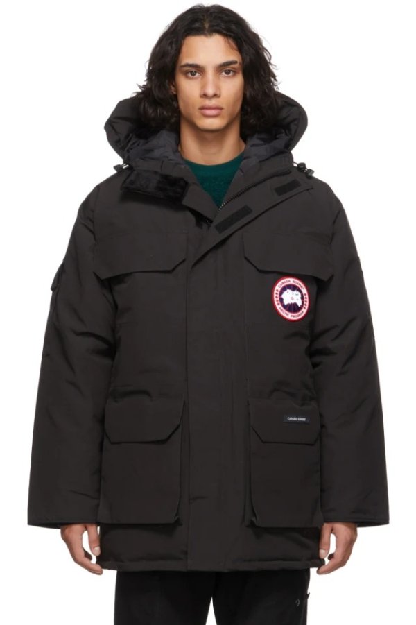 Black Down Fur-Free Expedition Parka