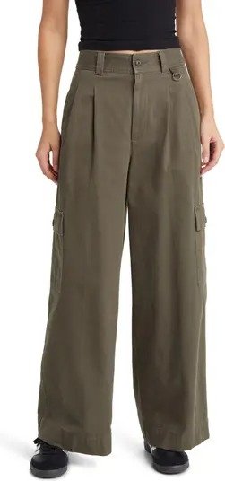 The Harlow (Re)generative Chino Wide Leg Cargo Pants