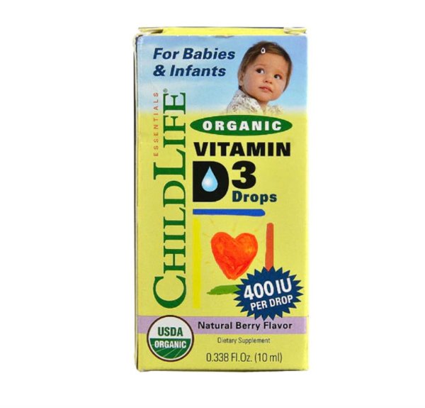 Essentials Organic Vitamin D3 Drops Berry -- 400 IU - 0.388 fl oz