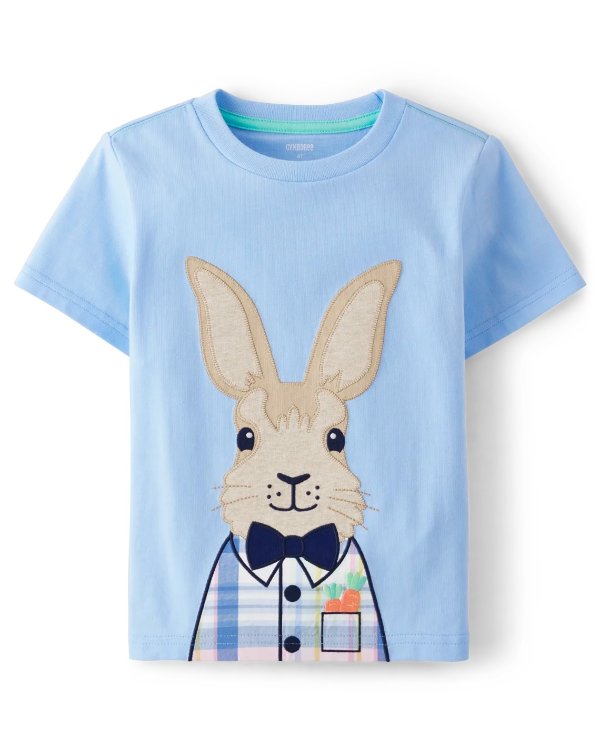 Boys Embroidered Bunny Top - Spring Celebrations - daybreak