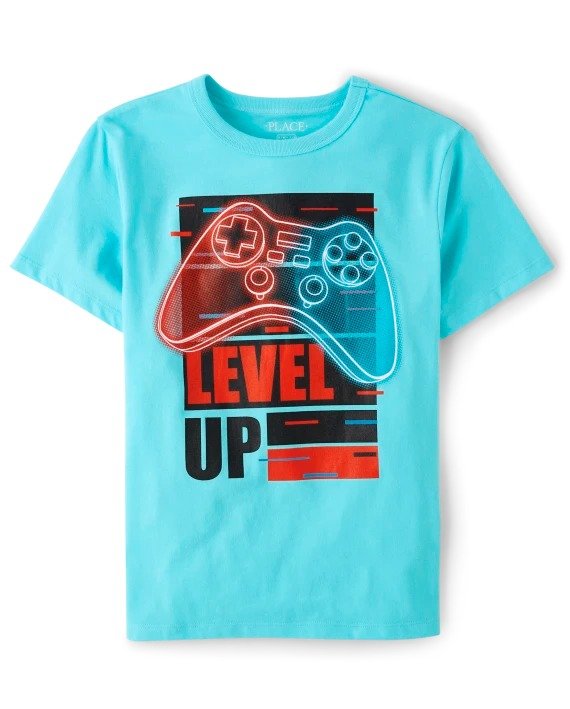 Boys Short Sleeve Video Game Graphic Tee | The Children's Place - TEAL WATERS CL
