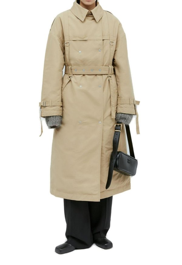 X Rokh Lightweight Down Strap Trench Coat