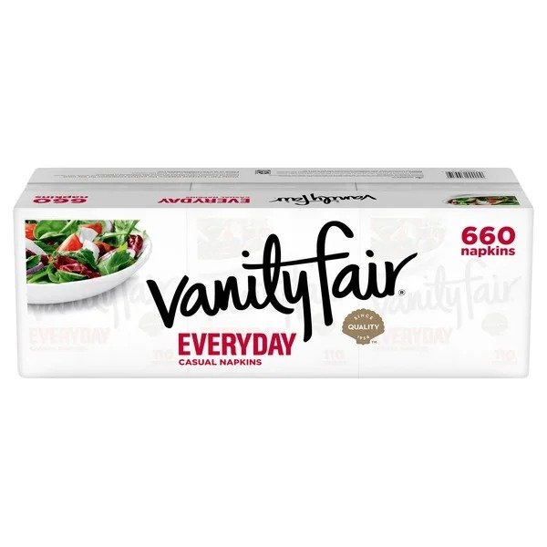Vanity Fair Everyday Casual Napkins, 2-Ply, White, 660 ct