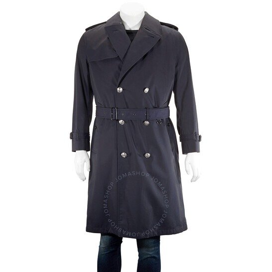 Cotton Gabardine Trench Coat With Warmer In Midnight
