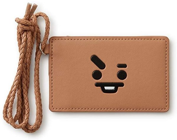 SHOOKY Character Badge Holder ID Card Wallet with Lanyard for Office School, Brown
