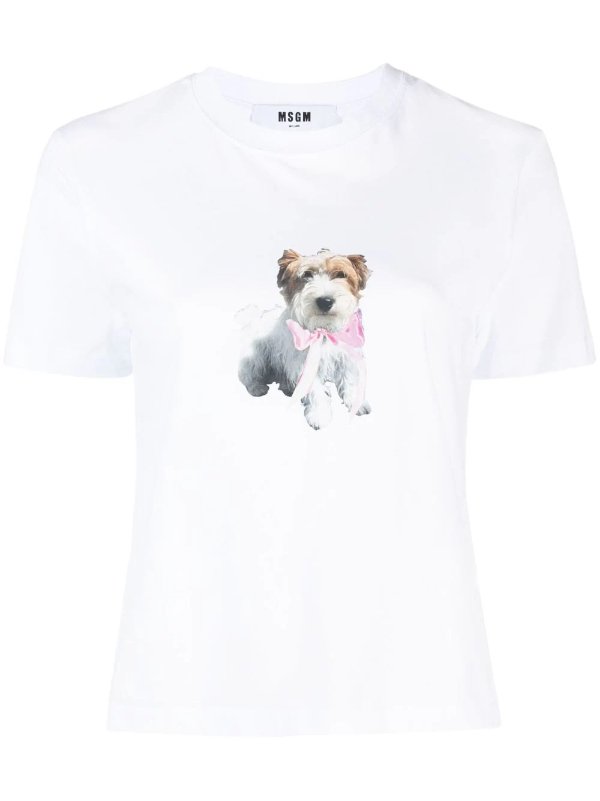 dog-print cotton T-Shirt
