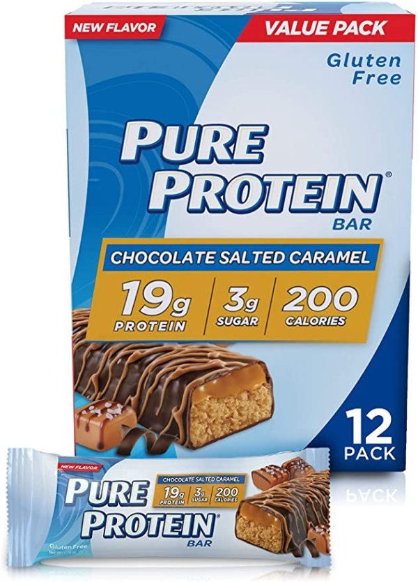 Pure Protein 蛋白棒 焦巧克力海盐焦糖口味 12条